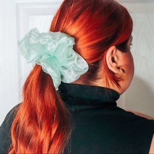 Oversized Organza Scrunchie in Luminous Green